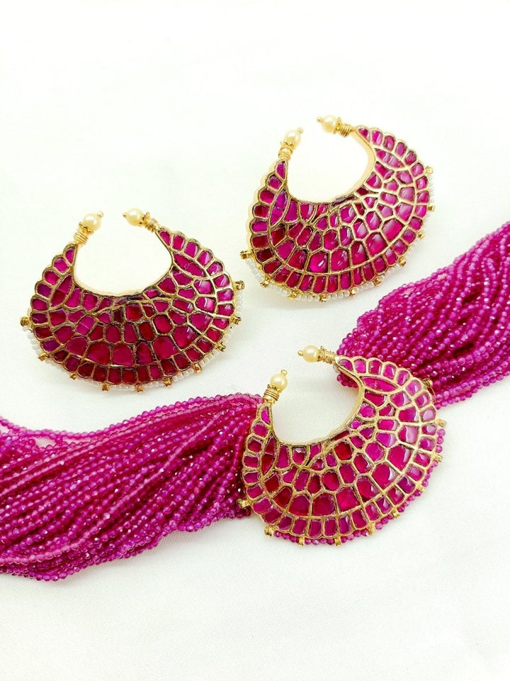 Rahika Ruby Kundan Choker Set - House of Sarvati LLC