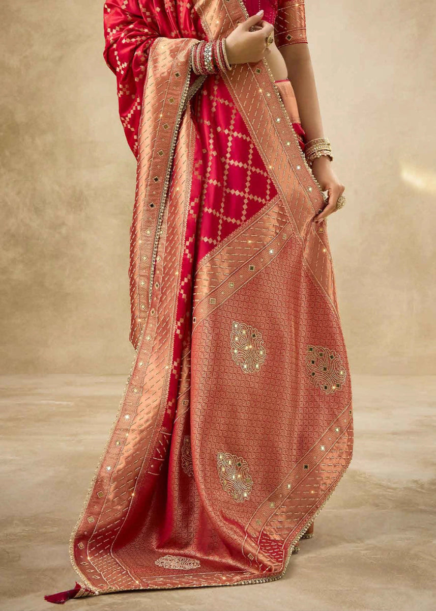Red Special Collection – Designer Saree Set (Set of 4) - House of Sarvati LLC