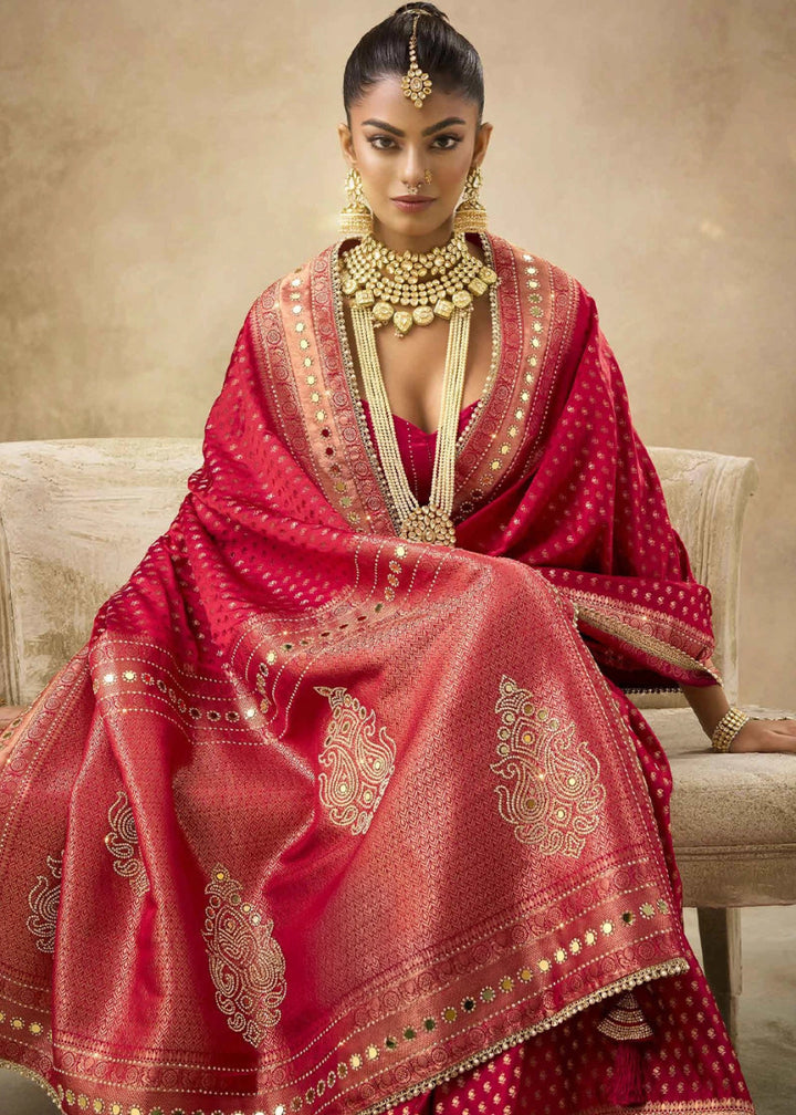 Red Special Collection – Designer Saree Set (Set of 4) - House of Sarvati LLC