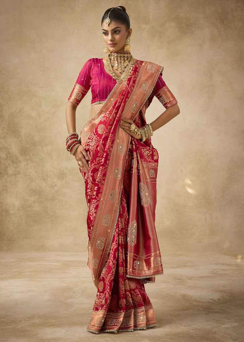 Red Special Collection – Designer Saree Set (Set of 4) - House of Sarvati LLC