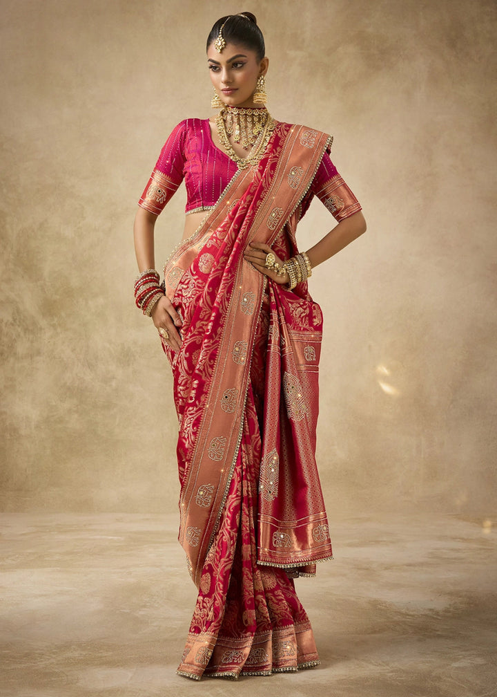 Red Special Collection – Designer Saree Set (Set of 4) - House of Sarvati LLC