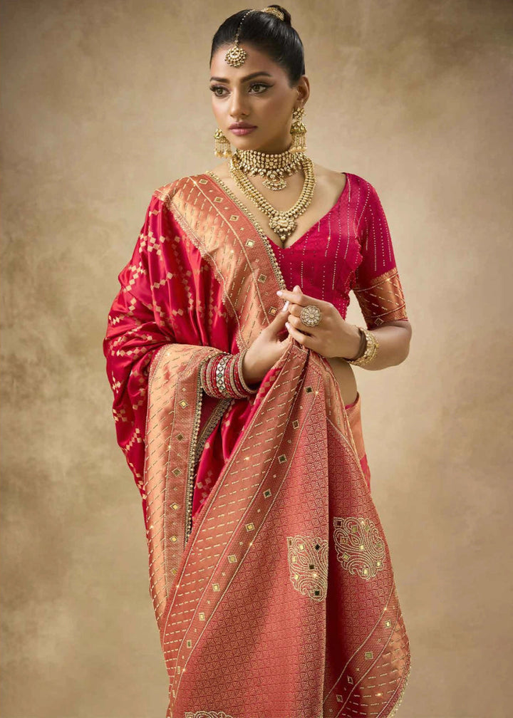 Red Special Collection – Designer Saree Set (Set of 4) - House of Sarvati LLC