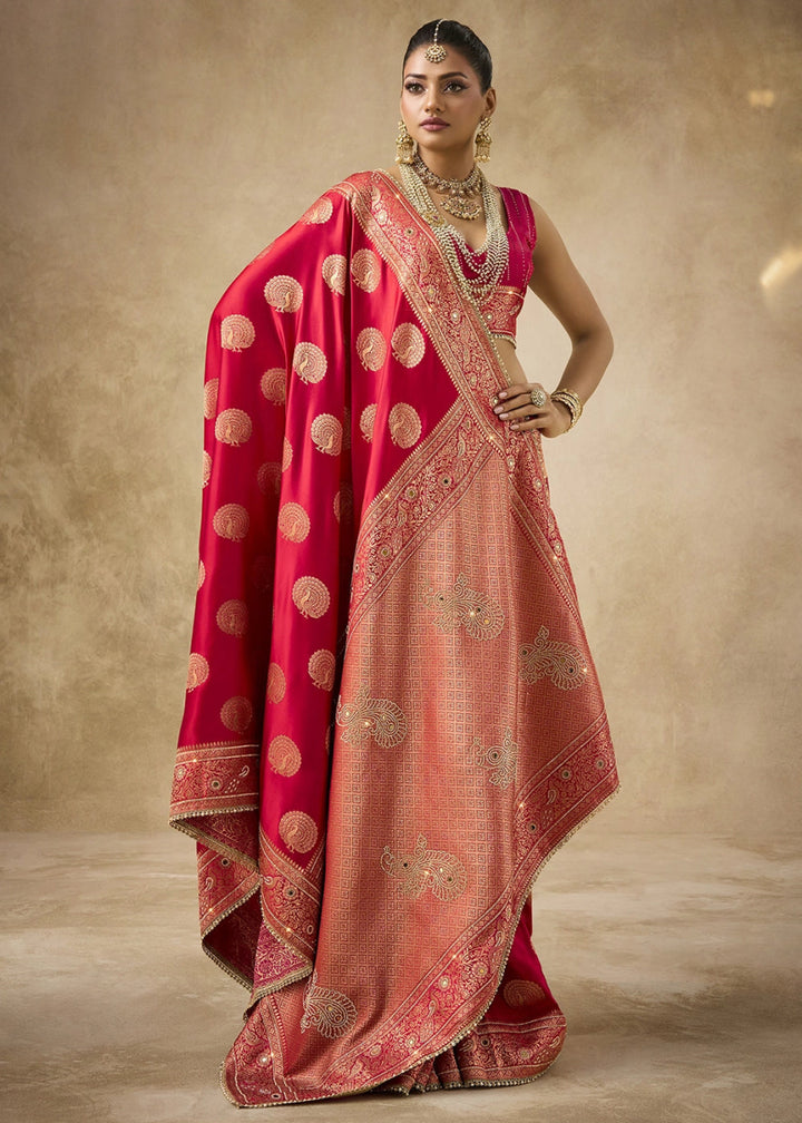 Red Special Collection – Designer Saree Set (Set of 4) - House of Sarvati LLC