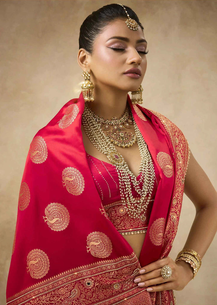 Red Special Collection – Designer Saree Set (Set of 4) - House of Sarvati LLC