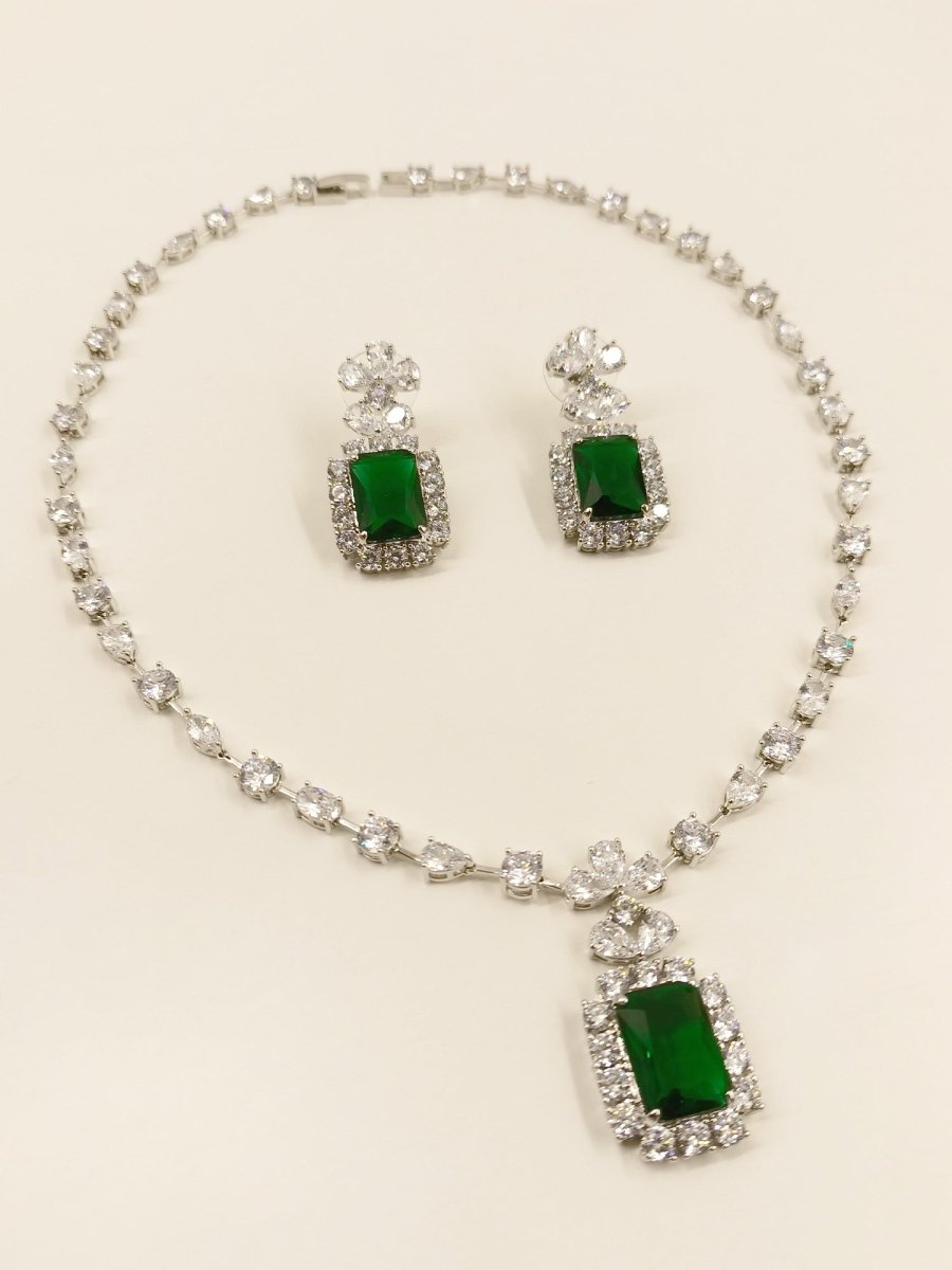 Reet Green American Diamond Set - House of Sarvati LLC
