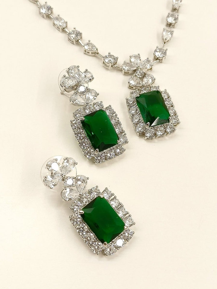 Reet Green American Diamond Set - House of Sarvati LLC