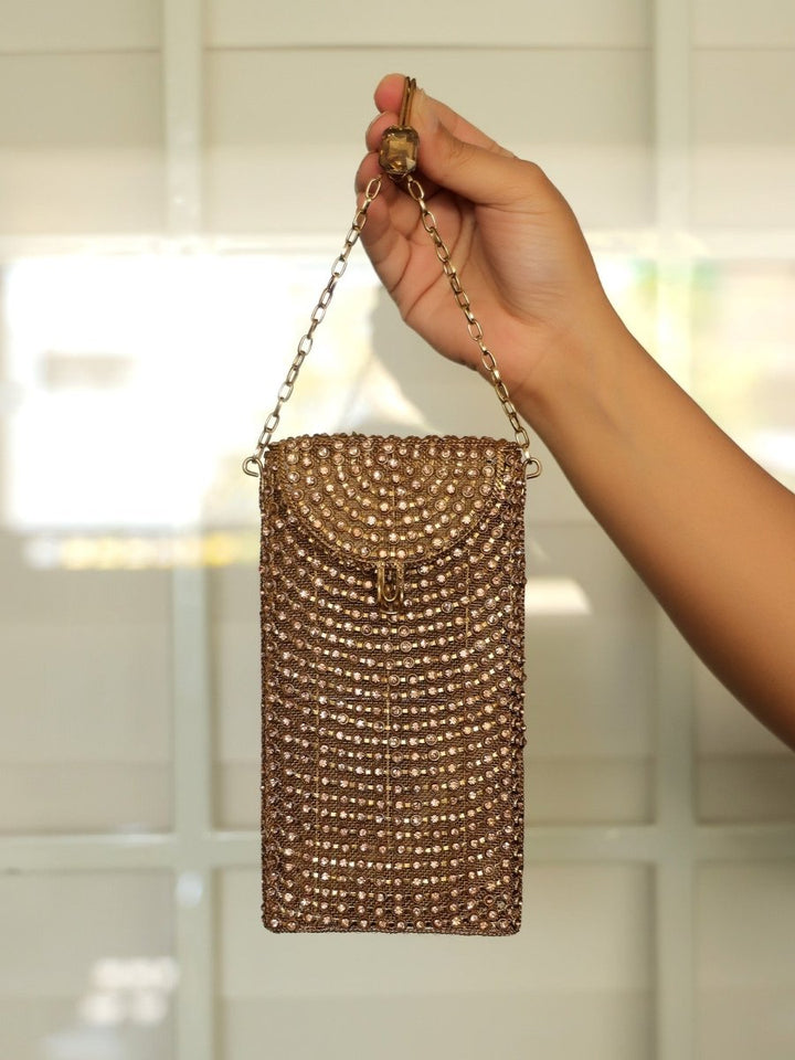 Renu Golden Mobile Pouch - House of Sarvati LLC