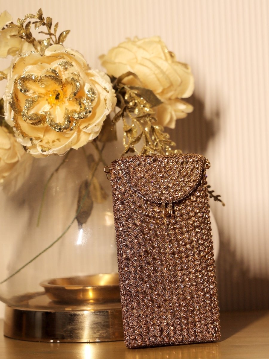 Renu Golden Mobile Pouch - House of Sarvati LLC