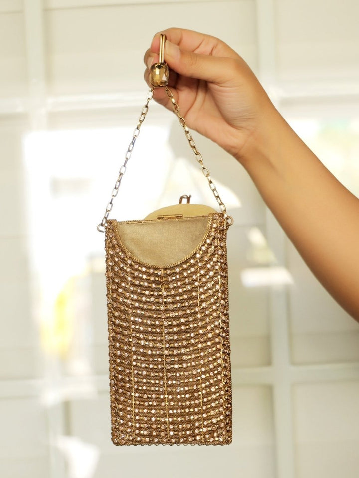 Renu Golden Mobile Pouch - House of Sarvati LLC
