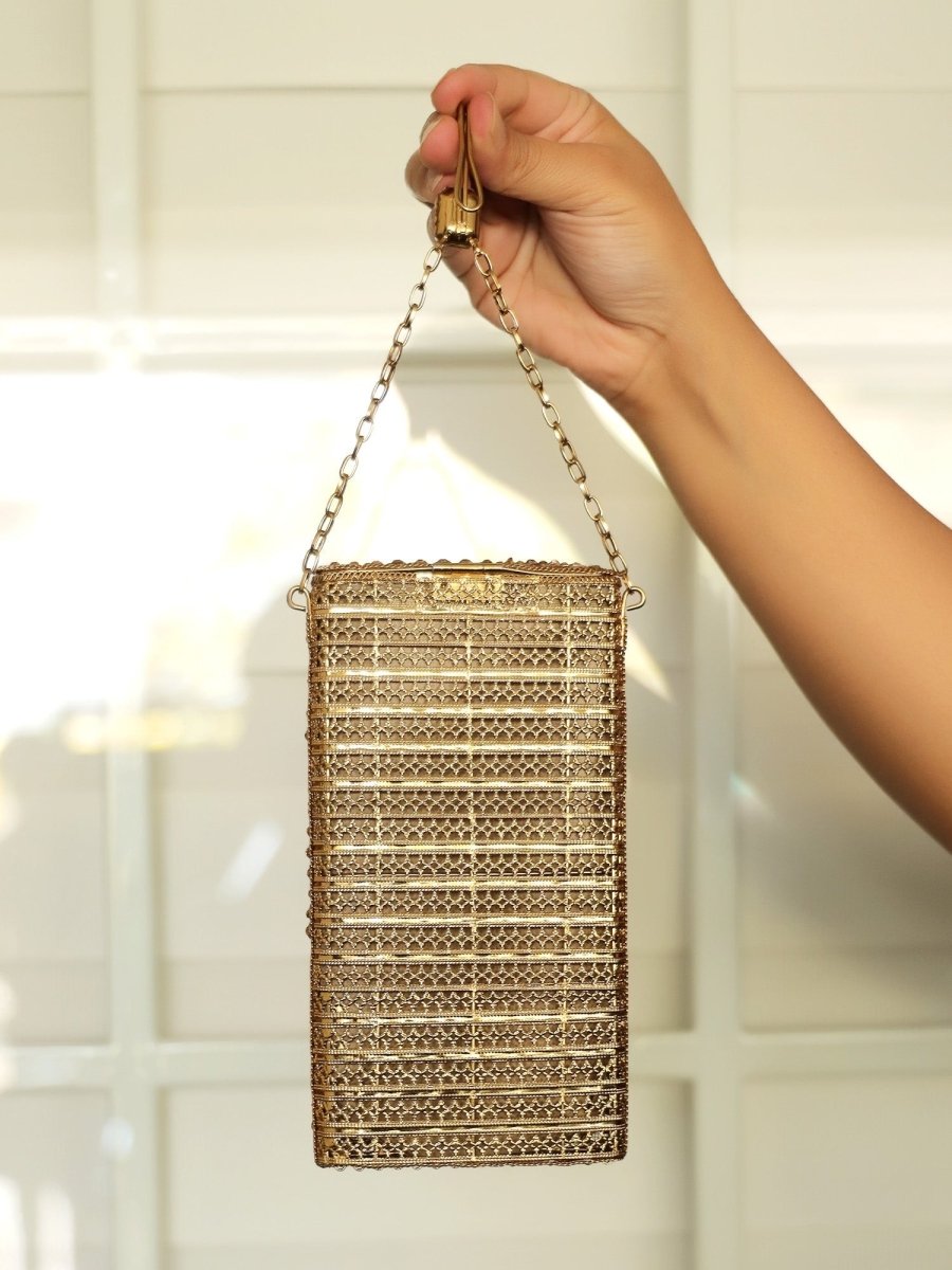 Renu Golden Mobile Pouch - House of Sarvati LLC