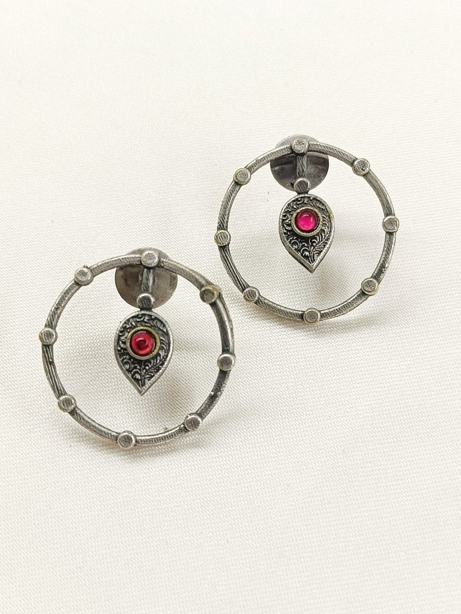 Rithun Red Oxidized Tops - House of Sarvati LLC