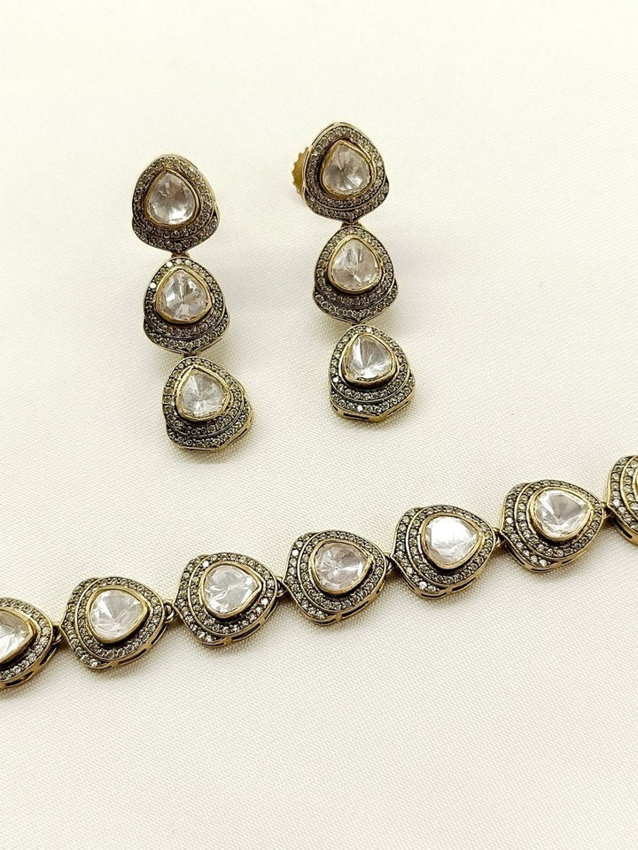 Riyanshi White Victorian Necklace Set - House of Sarvati LLC