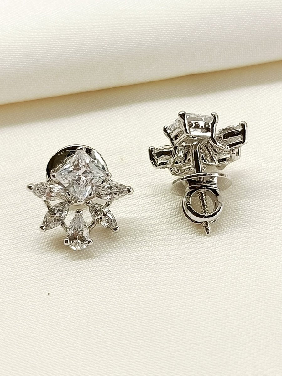 Riz 92.5 Silver Swarovski Stone Tops - House of Sarvati LLC