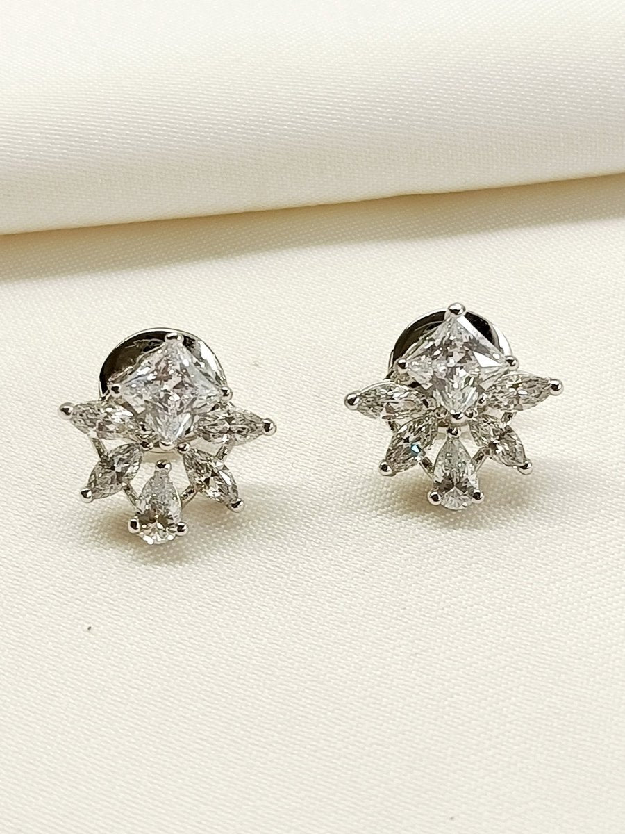 Riz 92.5 Silver Swarovski Stone Tops - House of Sarvati LLC