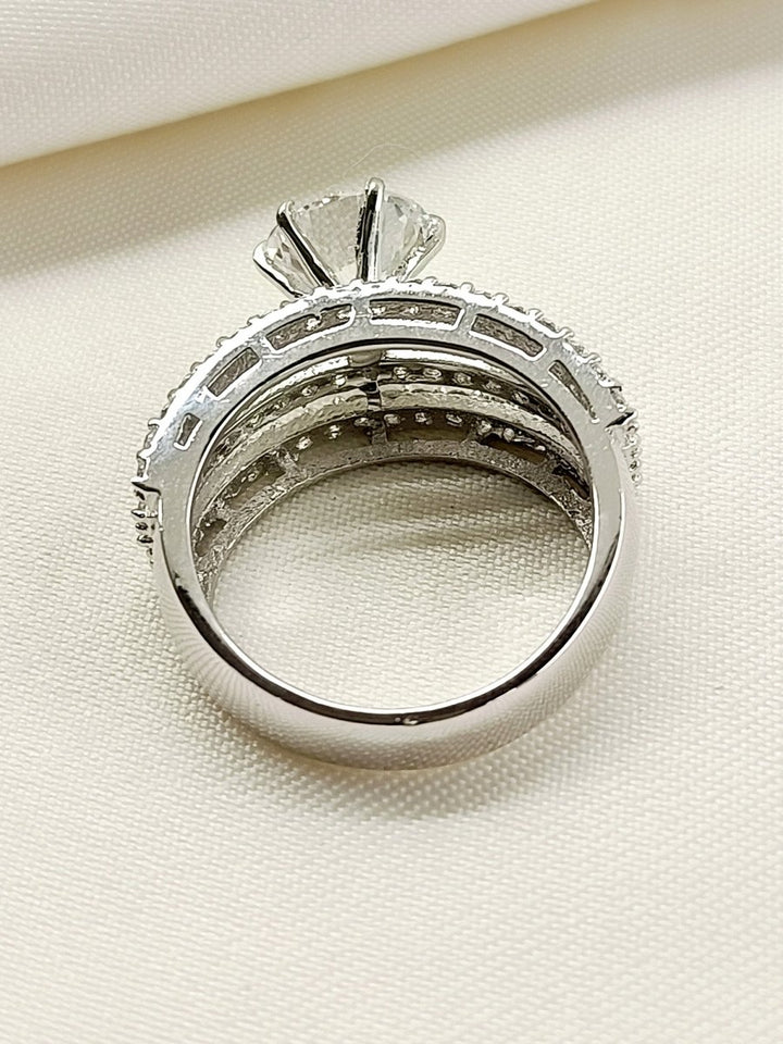 Ruheen 92.5 Silver Swarovski Stone Finger Ring - House of Sarvati LLC