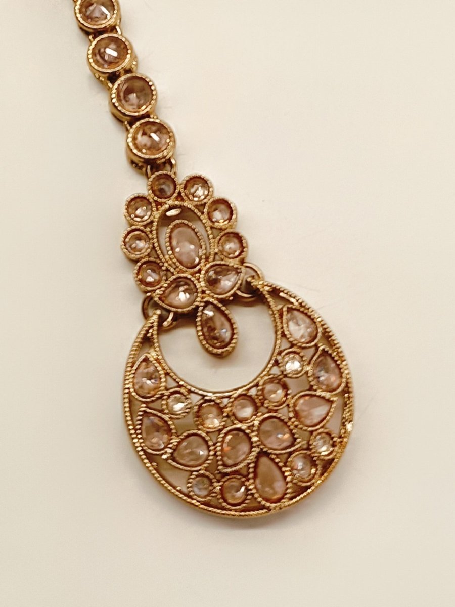 Rumanya Copper Polki Maangtikka - House of Sarvati LLC