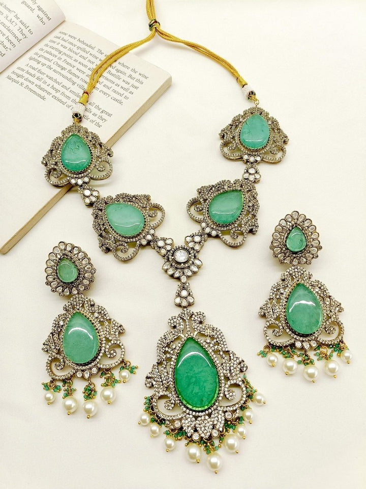 Rutvi Mint Green Victorian Set - House of Sarvati LLC