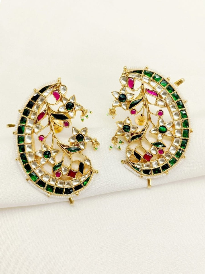 Saagnika Multi Colour Kundan Earcuff - House of Sarvati LLC