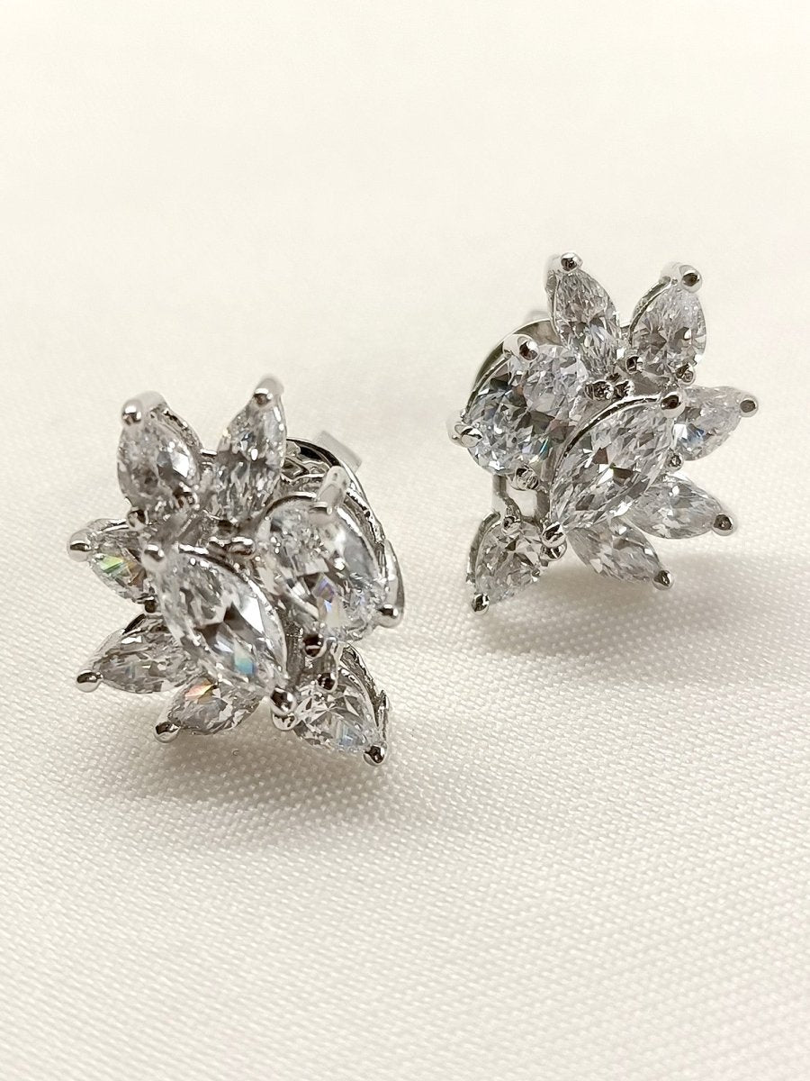 Sabra 92.5 Silver Swarovski Stone Tops - House of Sarvati LLC