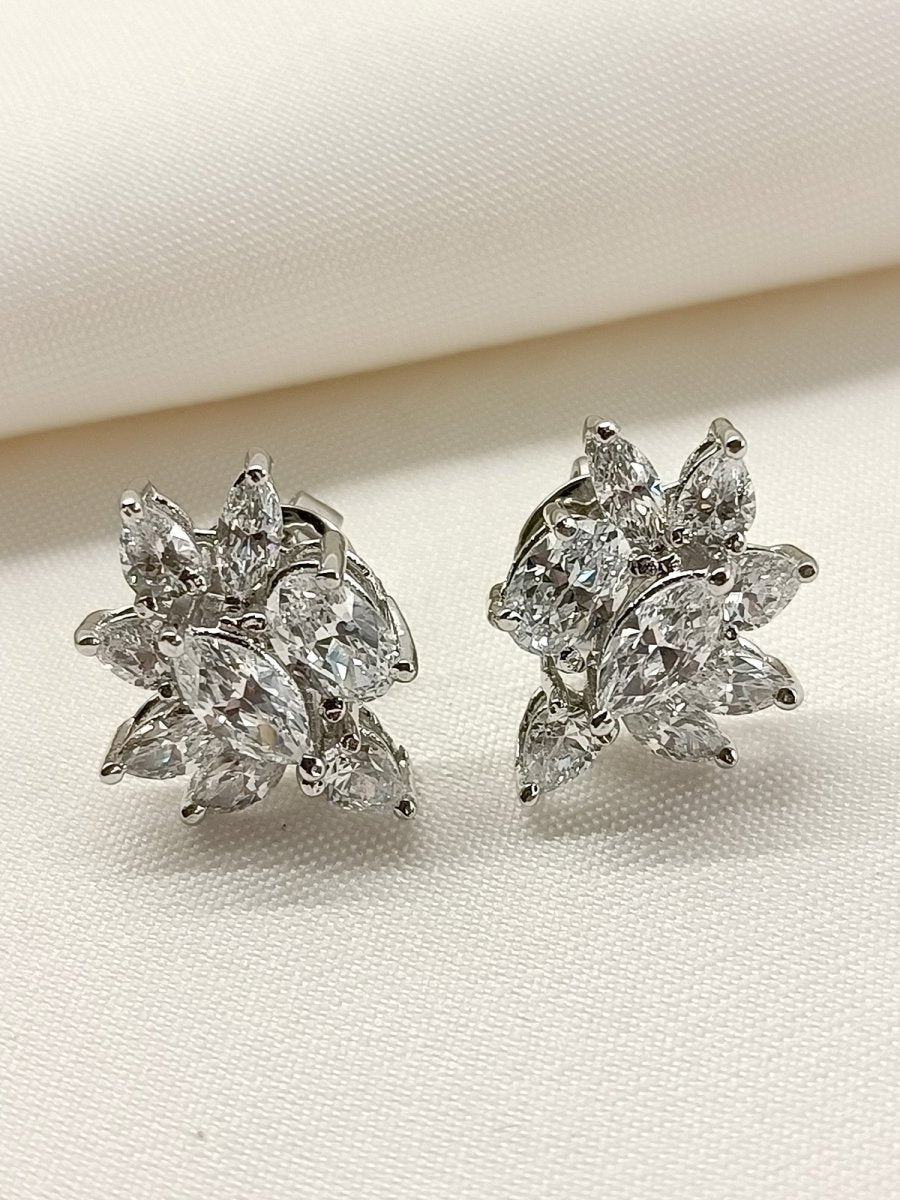 Sabra 92.5 Silver Swarovski Stone Tops - House of Sarvati LLC