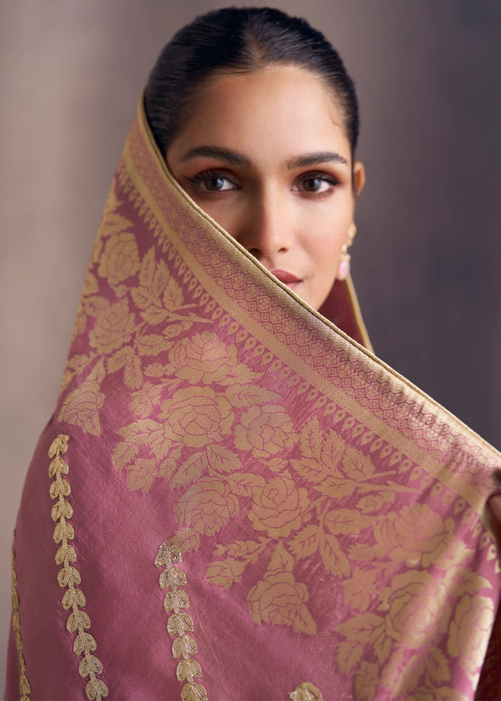 Sage Green Simar Silk Suit with Exquisite Embroidery - House of Sarvati LLC