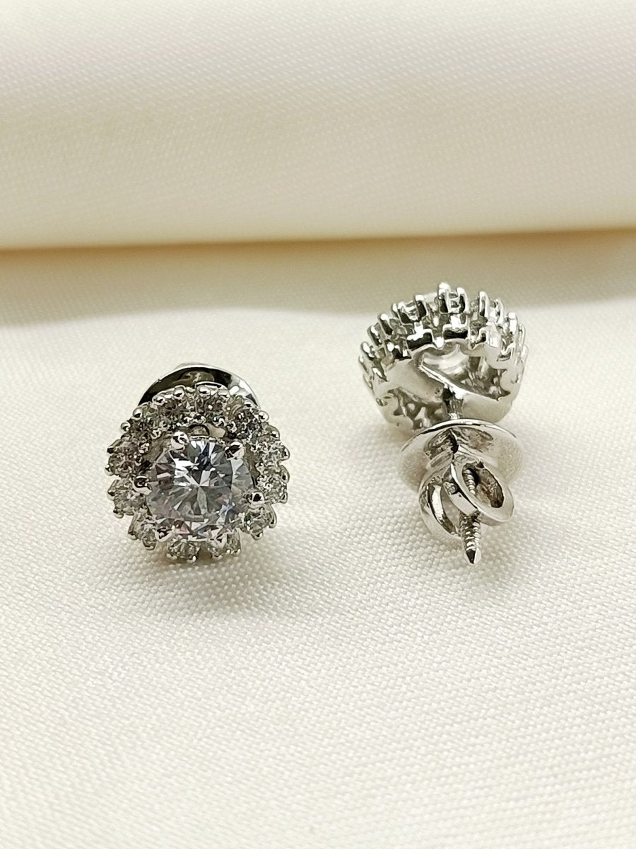 Sahar 92.5 Silver Swarovski Stone Tops - House of Sarvati LLC