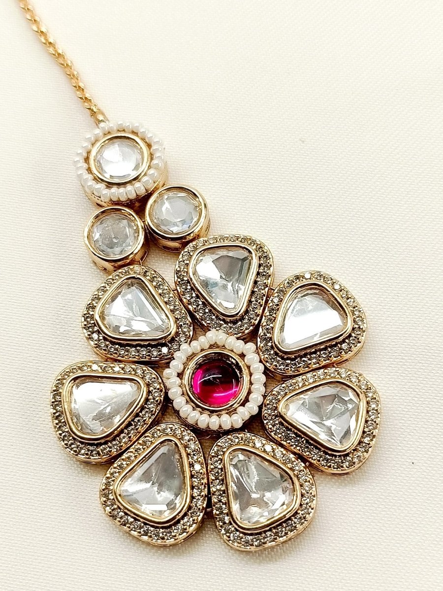 Saiyami Ruby Kundan Teeka - House of Sarvati LLC