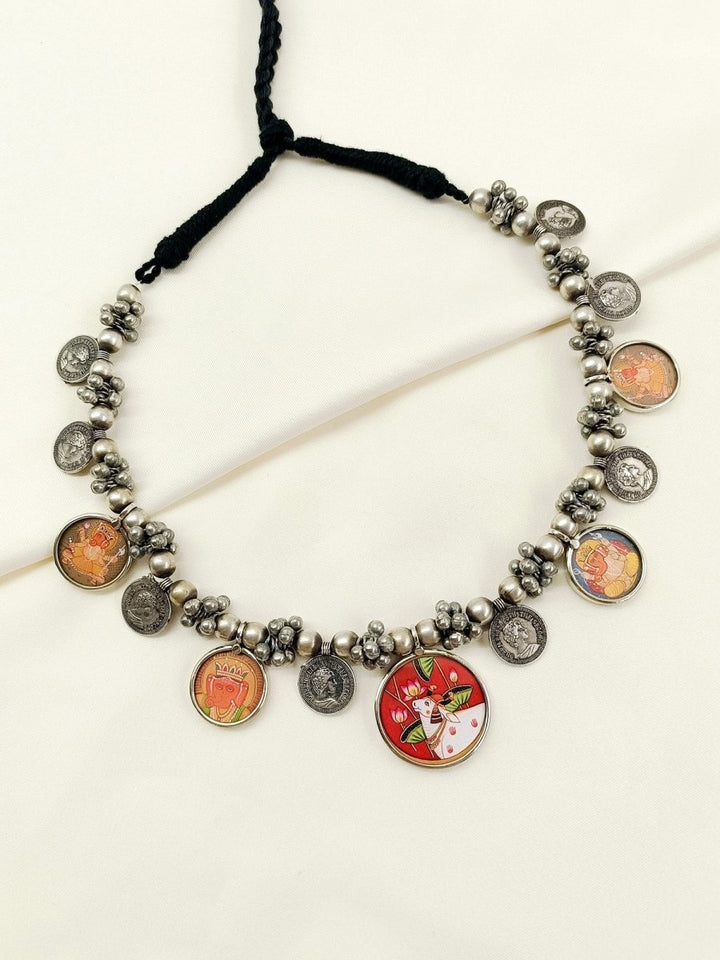 Samantha Multi Colour Oxidized Neckpiece - House of Sarvati LLC