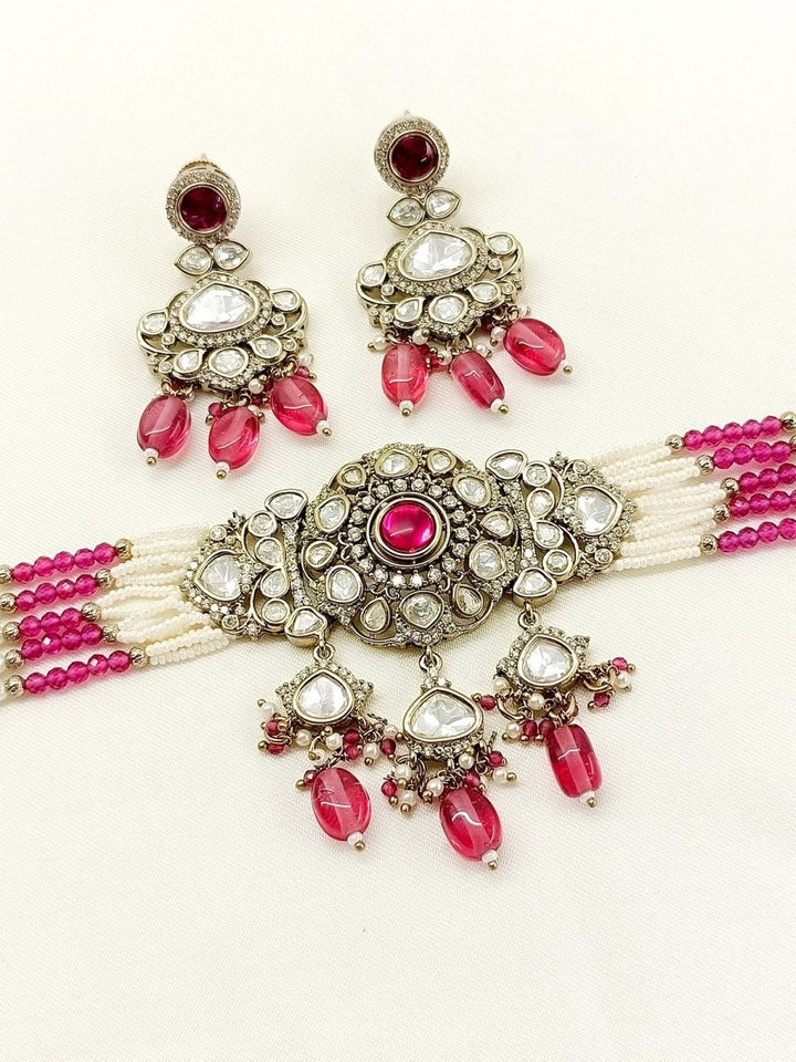 Sangeeta Ruby Victorian Choker Set - House of Sarvati LLC