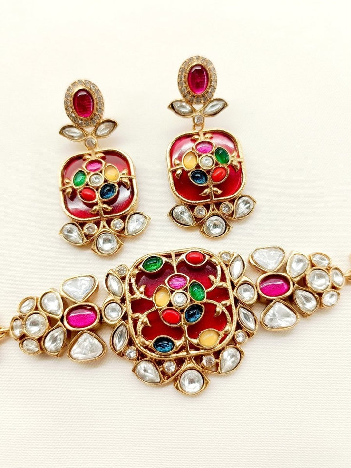 Sanjeevani R & G Boutique Choker Set - House of Sarvati LLC