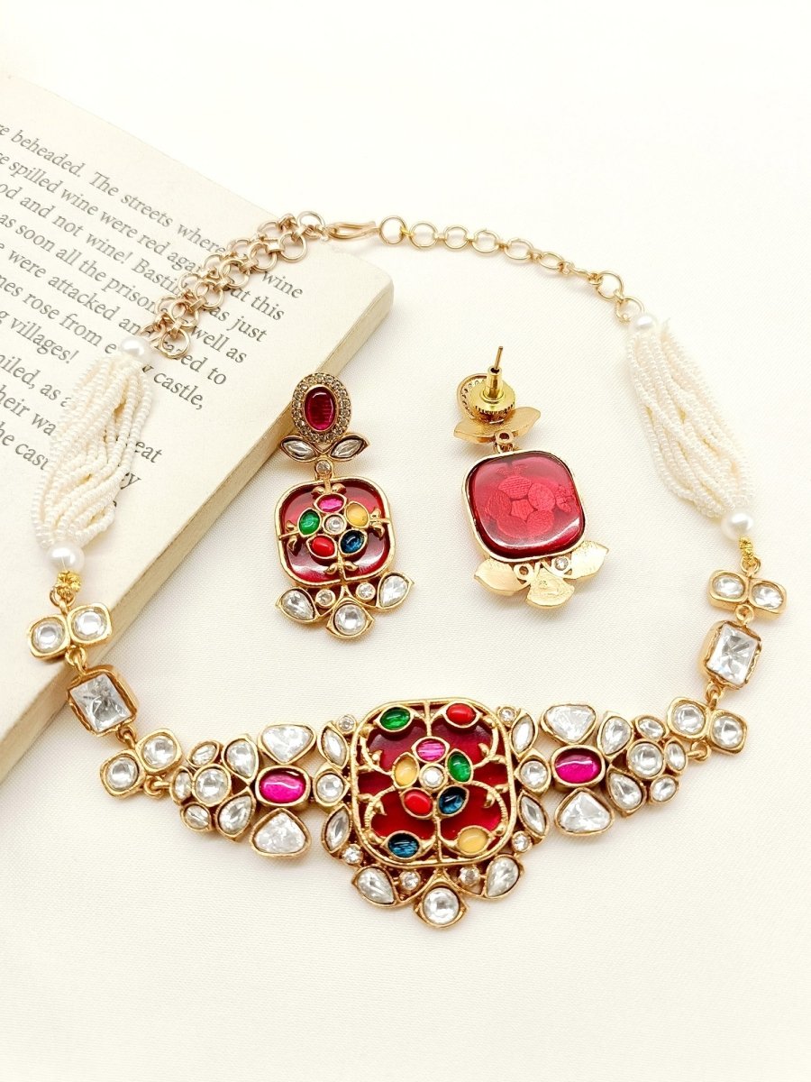 Sanjeevani R & G Boutique Choker Set - House of Sarvati LLC