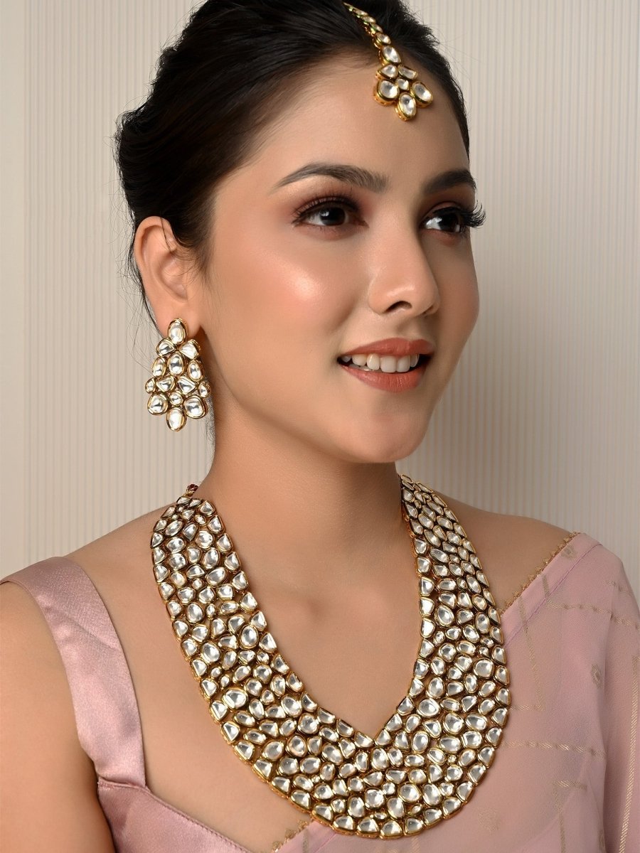 Sanober Kundan Necklace Set - House of Sarvati LLC