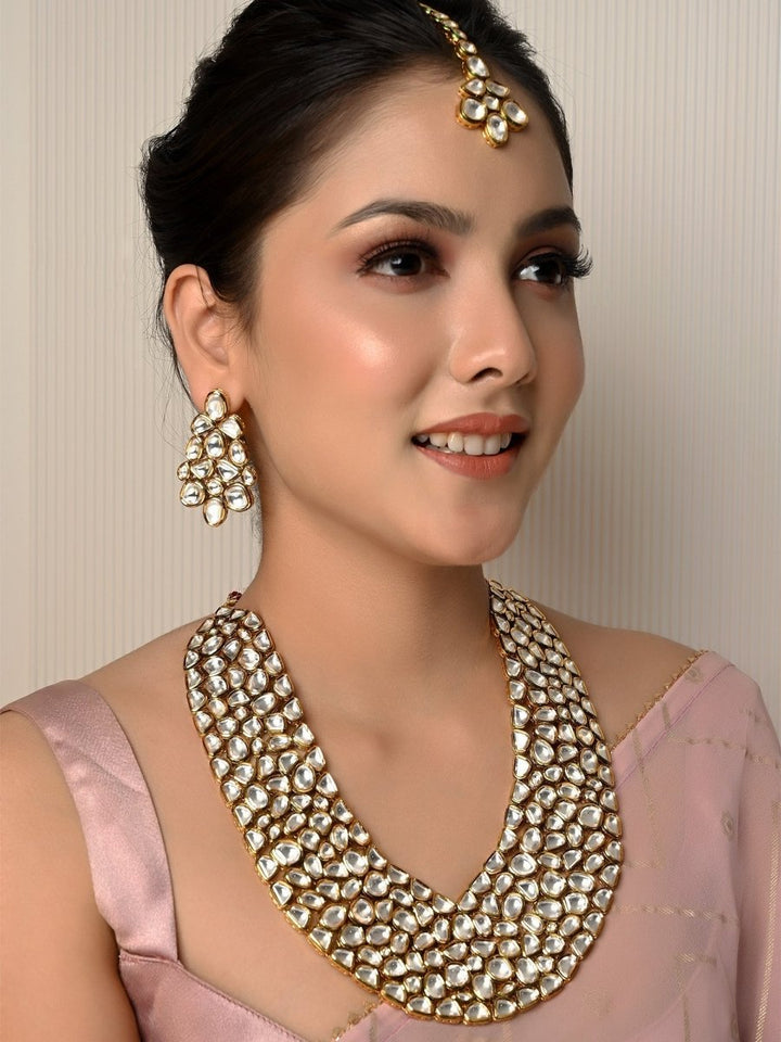 Sanober Kundan Necklace Set - House of Sarvati LLC