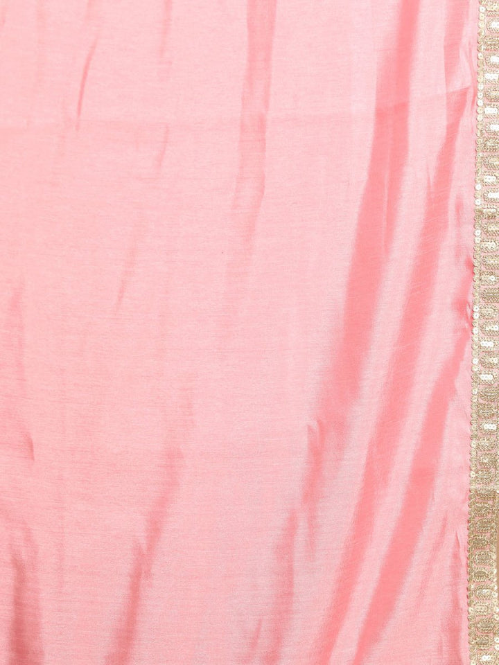Sea Green And Gold Brocade Jacquard Sherwani Set With Pink Dupatta - House of Sarvati LLC