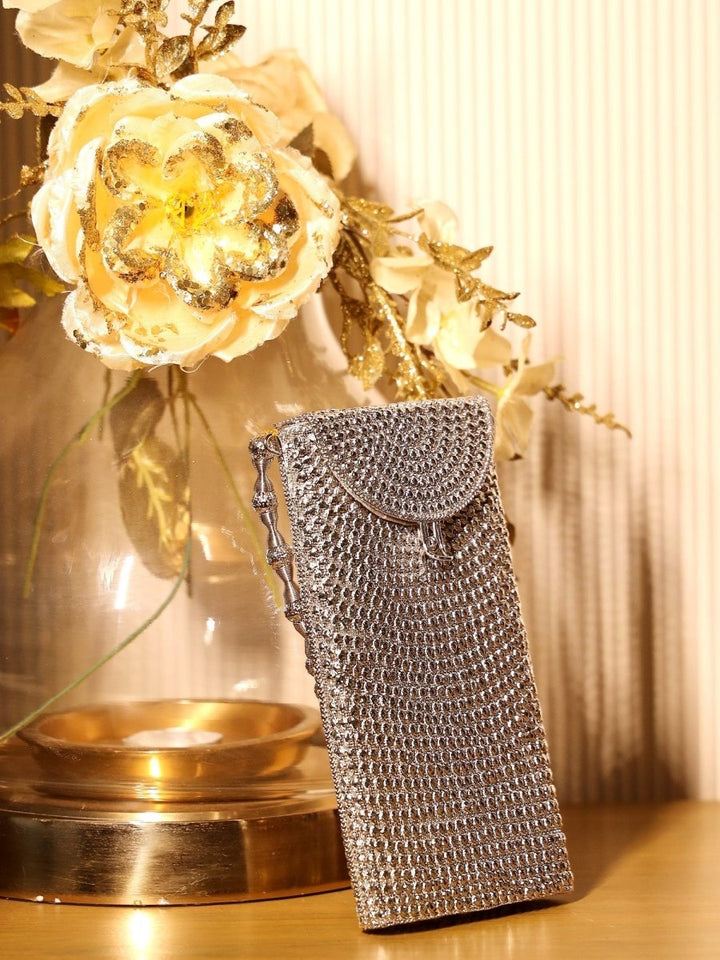 Sejal Silver Mobile Pouch - House of Sarvati LLC