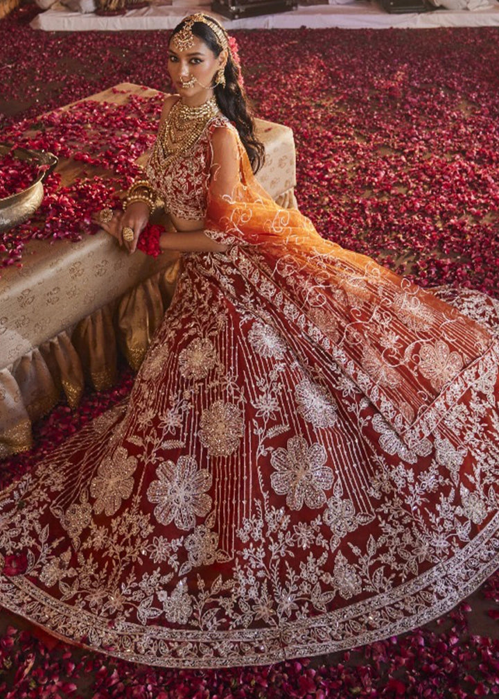 Shades Of Red Net Lehenga Choli with Embroidery and Sparkling Sequins Work - House of Sarvati LLC