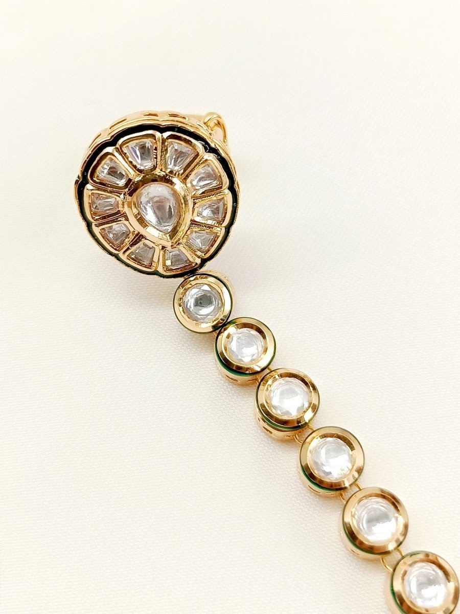 Shikha White Kundan Hathphool Set Of 2 - House of Sarvati LLC