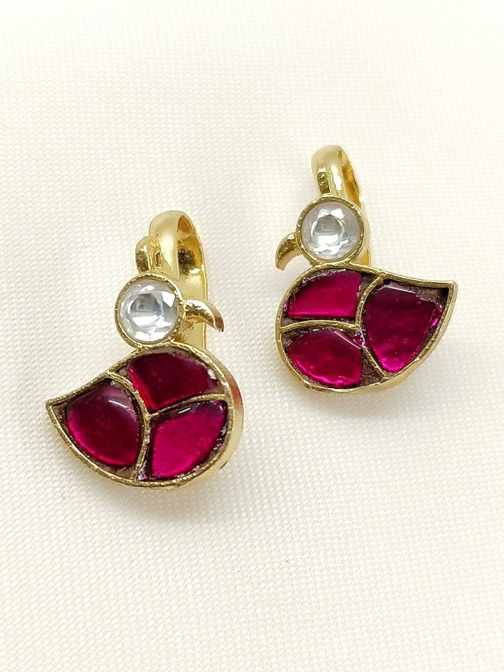 Shivaya Ruby Gold Plated Kundan Ear Cuff [ Price is for Pair ] - House of Sarvati LLC
