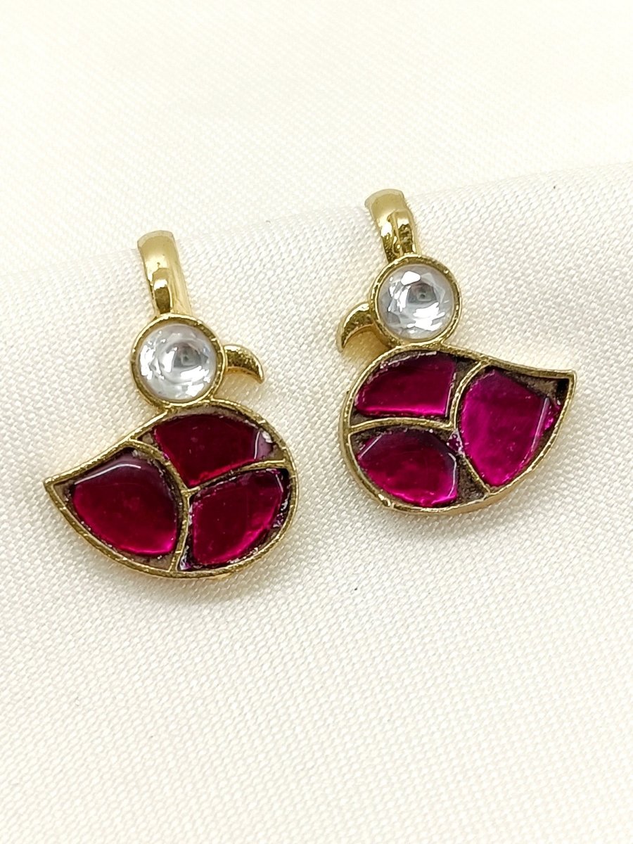 Shivaya Ruby Gold Plated Kundan Ear Cuff [ Price is for Pair ] - House of Sarvati LLC