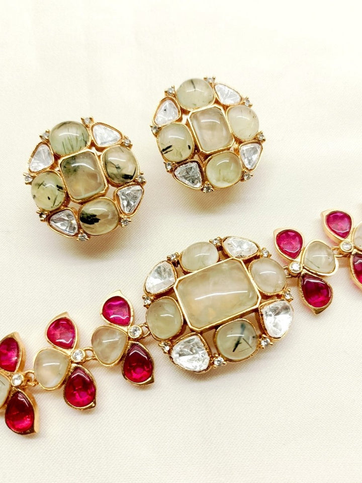 Shubhangi Multi Colour Kundan Choker Set - House of Sarvati LLC