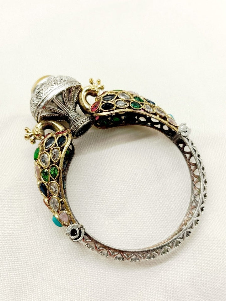 Shubhi Multi Colour Peacock Oxidized Bracelet - House of Sarvati LLC