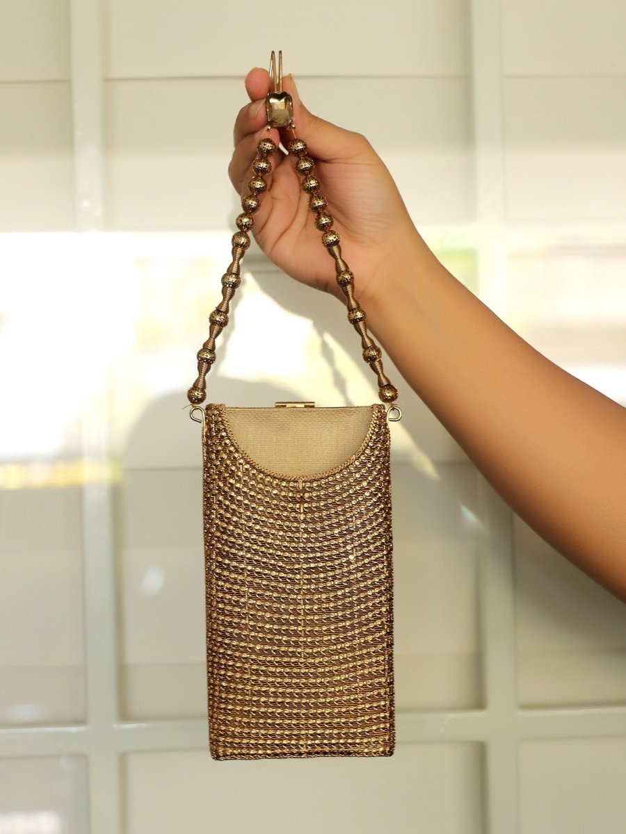 Sidra Golden Mobile Pouch - House of Sarvati LLC