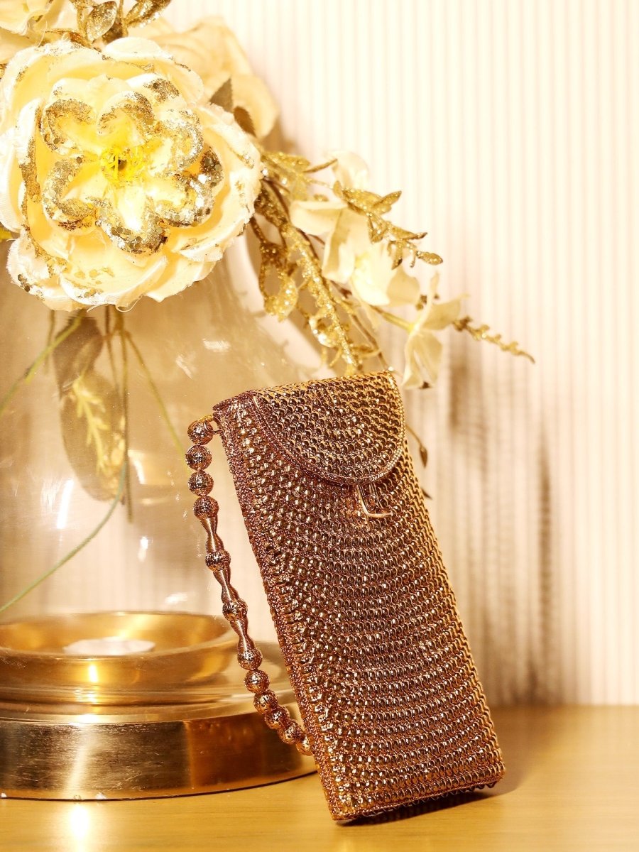 Sidra Golden Mobile Pouch - House of Sarvati LLC