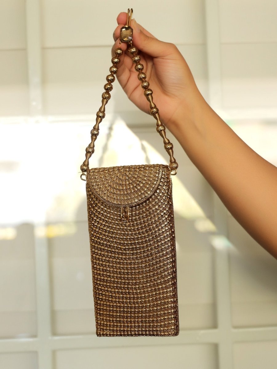 Sidra Golden Mobile Pouch - House of Sarvati LLC