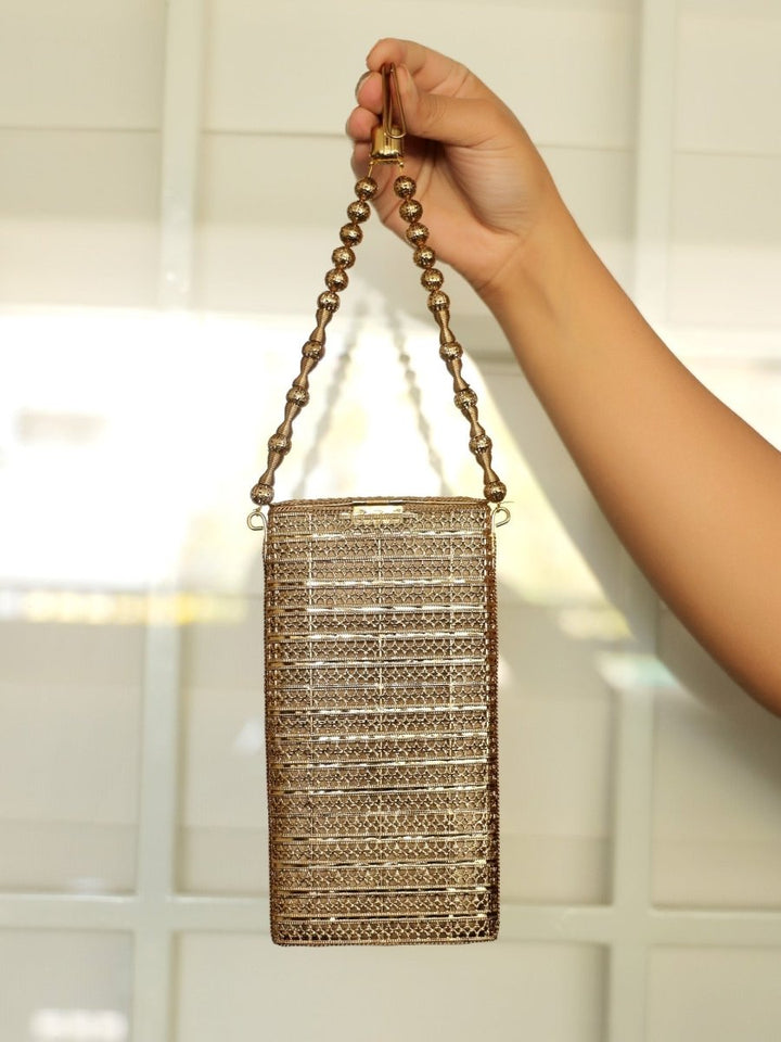Sidra Golden Mobile Pouch - House of Sarvati LLC