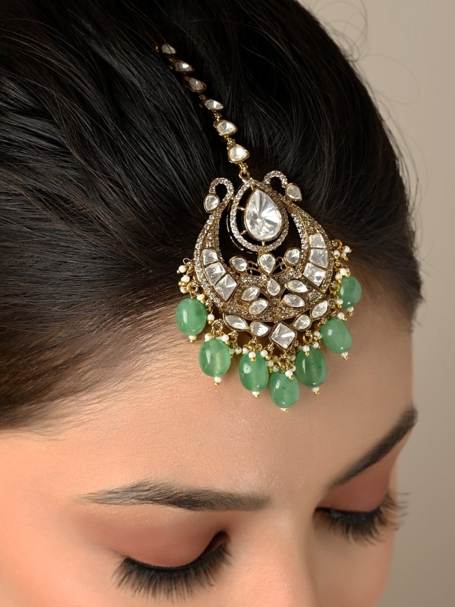 Signata Mint Green Victorian Necklace Set - House of Sarvati LLC