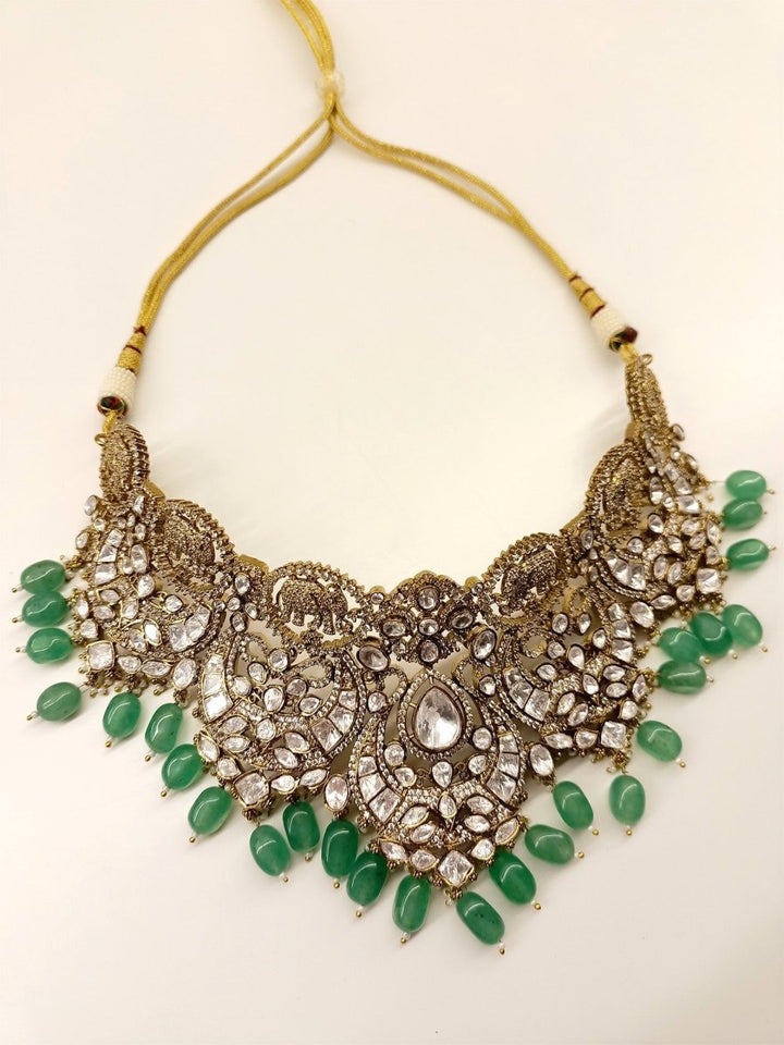 Signata Mint Green Victorian Necklace Set - House of Sarvati LLC