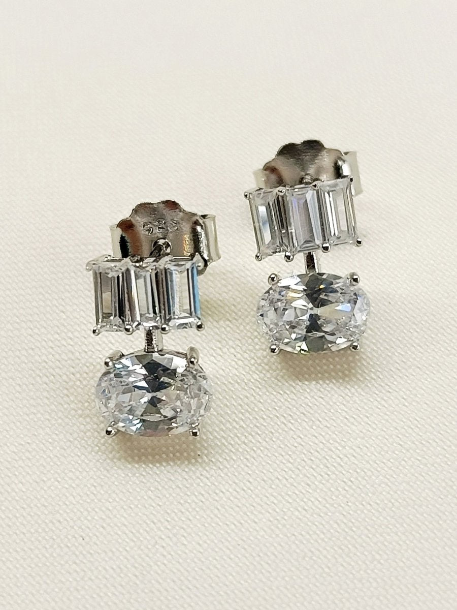 Simran 92.5 Silver Swarovski Stone Tops - House of Sarvati LLC