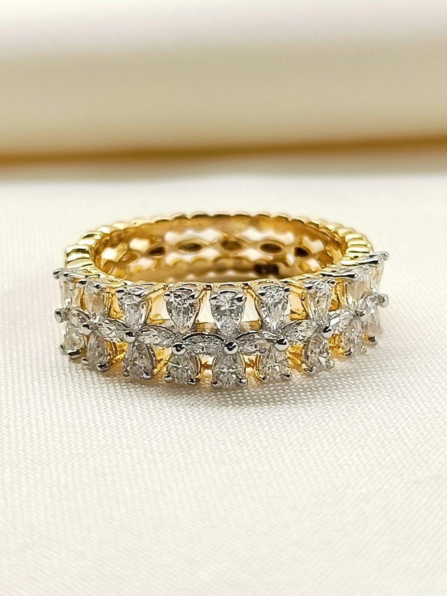 Sofia 92.5 Silver Swarovski Stone Finger Ring - House of Sarvati LLC