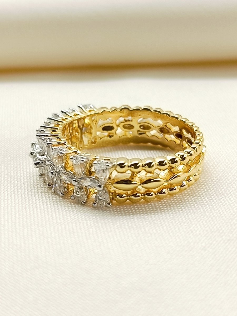 Sofia 92.5 Silver Swarovski Stone Finger Ring - House of Sarvati LLC